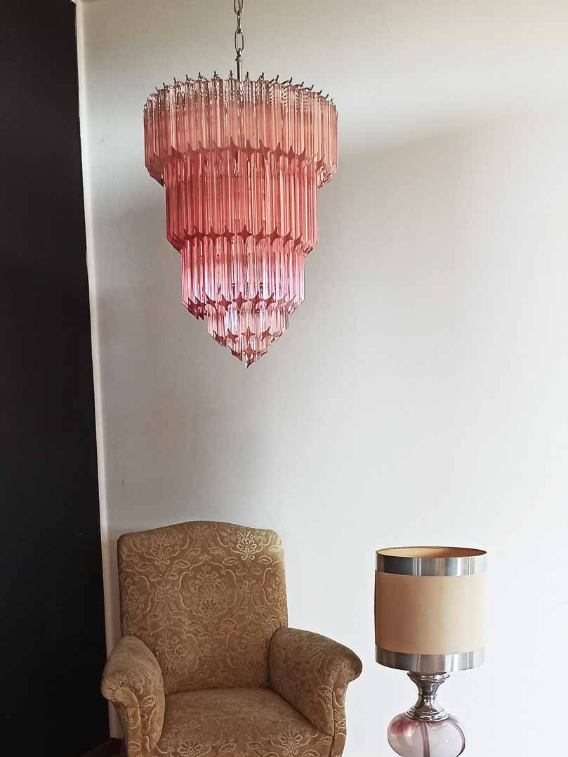 Murano Chandelier – 112 prisms – Pink - Blushlighting