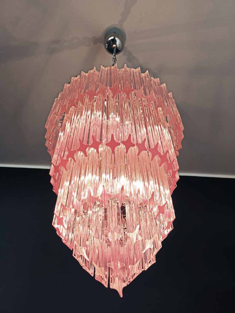 Murano Chandelier – 112 prisms – Pink - Blushlighting
