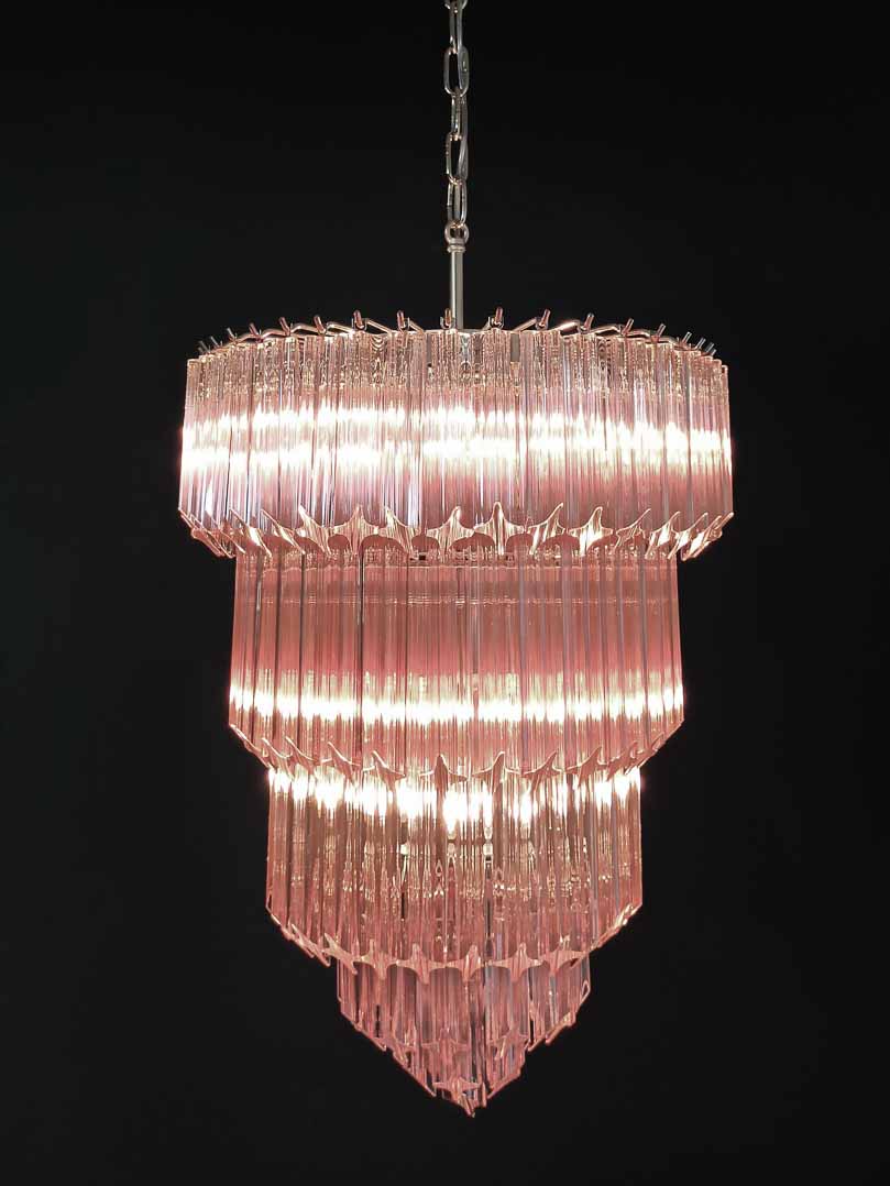 Murano Chandelier – 112 prisms – Pink - Blushlighting