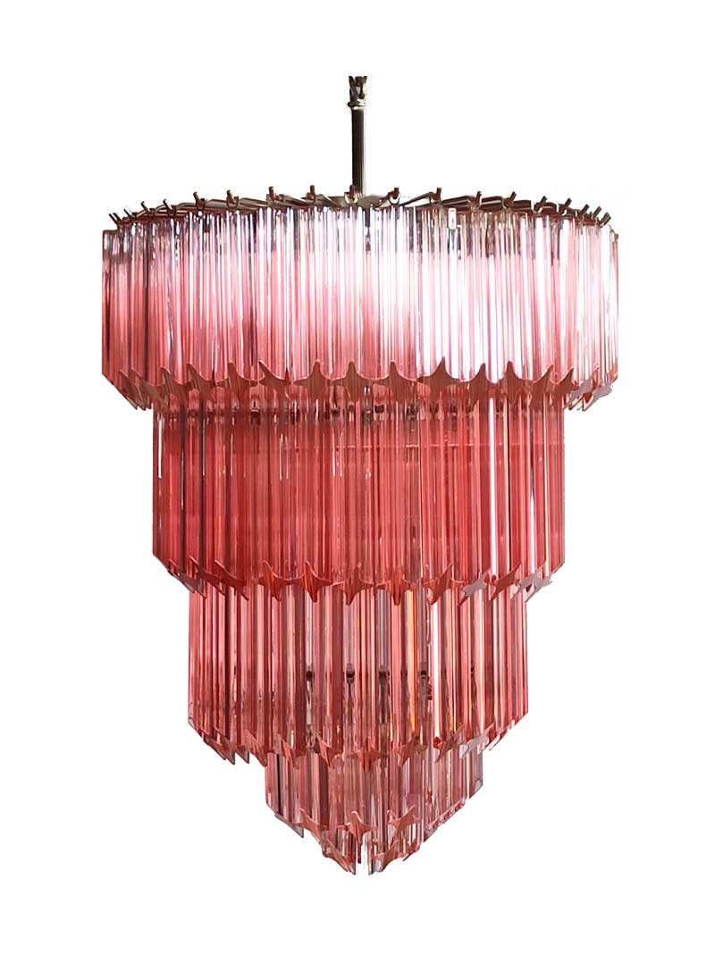 Murano Chandelier – 112 prisms – Pink - Blushlighting