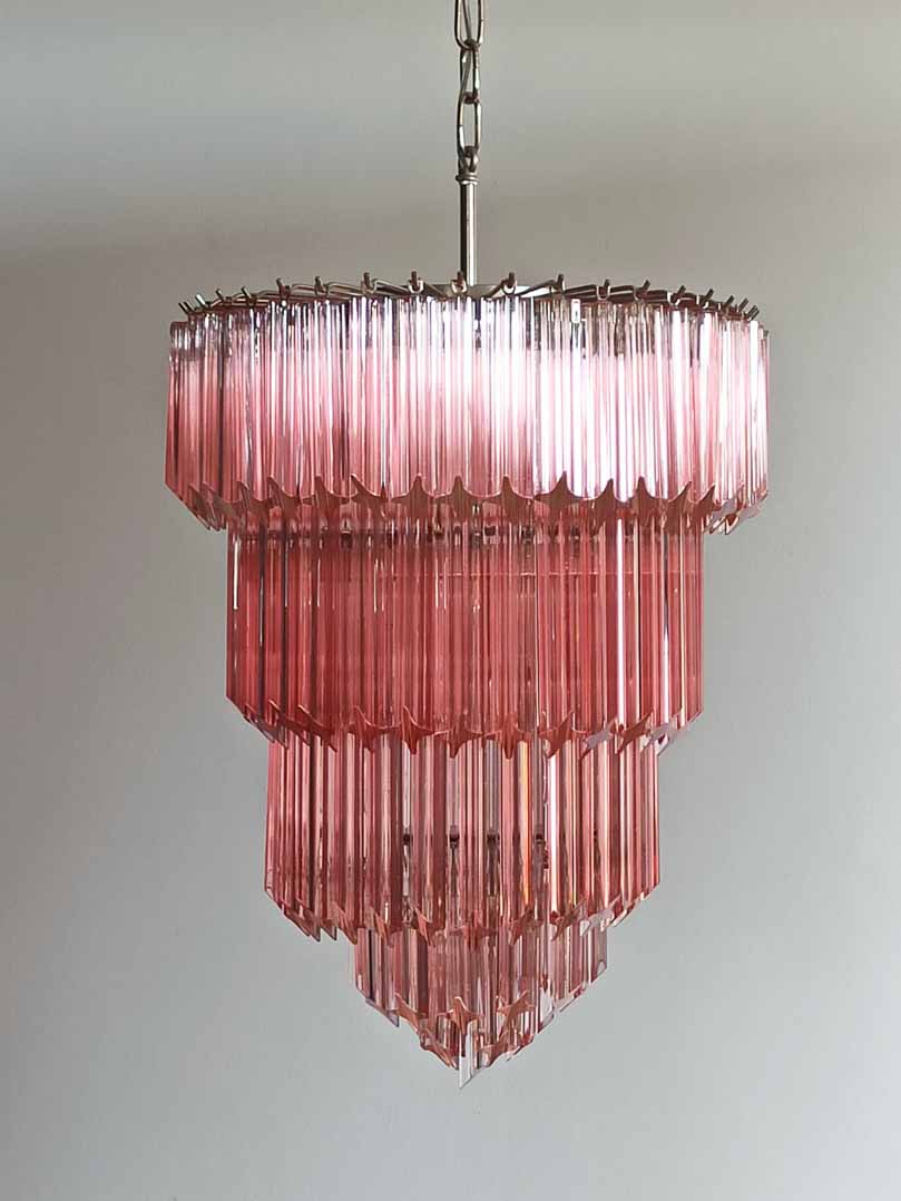 Murano Chandelier – 112 prisms – Pink - Blushlighting