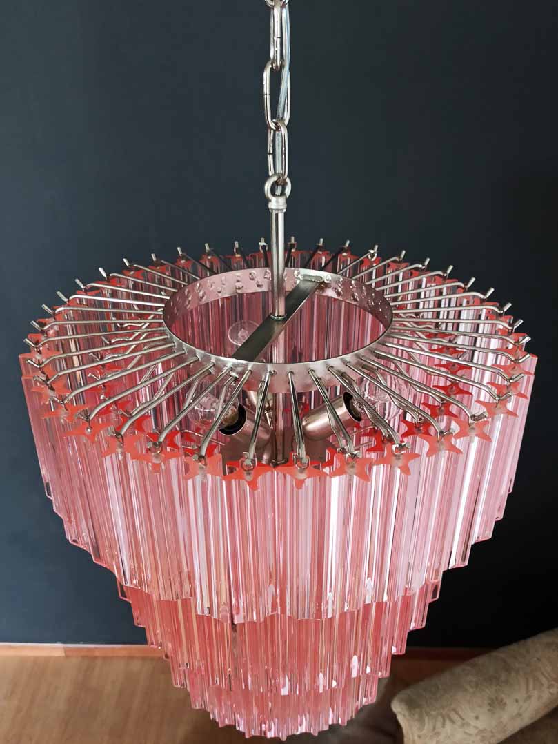 Murano Chandelier – 112 prisms – Pink - Blushlighting