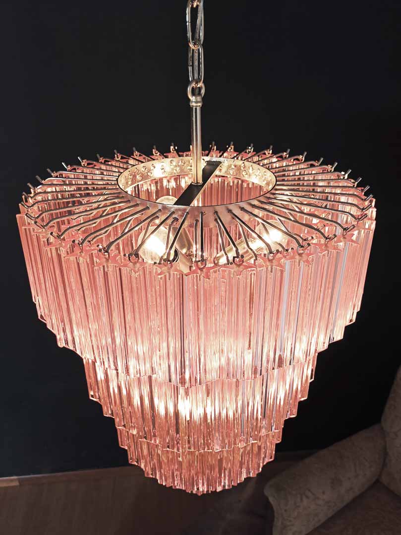 Murano Chandelier – 112 prisms – Pink - Blushlighting