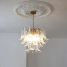 Murano Chandelier - 3 Layer ∅ 19.6″ x H 16.9″ / Dia 50cm x H 43cmWhitePolished NickelBlushlighting
