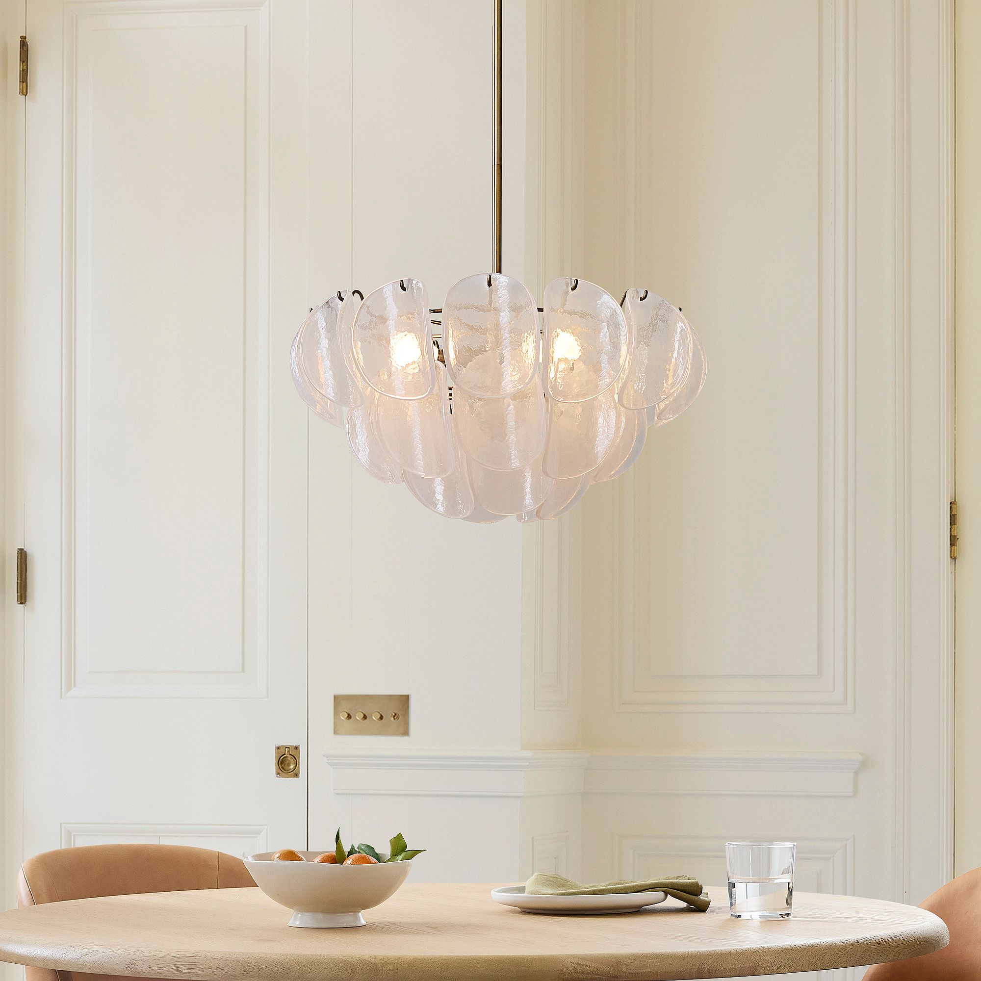 Murano Chandelier (22") White - Blushlighting