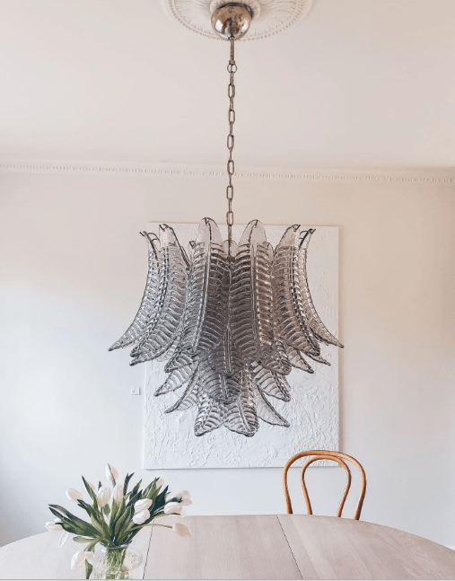Murano Chandelier – 36 glass leaves – Smoked - Blushlighting