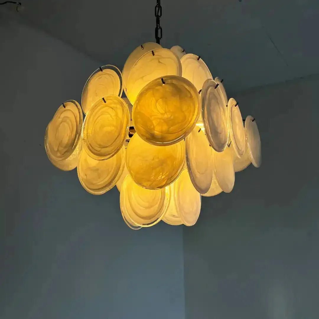 Murano Chandelier 36 White Disks - Dia 19.7″(50cm) x H 19.7″(50cm)WhiteBlushlighting