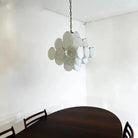 Murano Chandelier 36 White Disks - Blushlighting