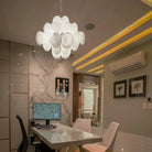 Murano Chandelier 36 White Disks - Blushlighting