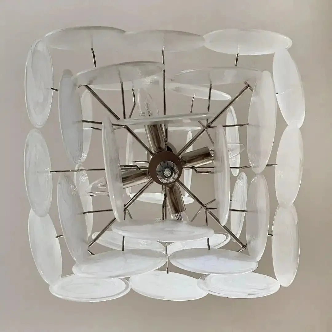 Murano Chandelier 36 White Disks - Dia 19.7″(50cm) x H 19.7″(50cm)WhiteBlushlighting