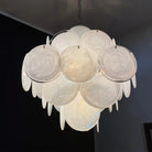 Murano Chandelier 36 White Disks - Blushlighting
