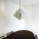 Murano Chandelier 36 White Disks - Blushlighting