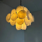 Murano Chandelier 36 White Disks - Blushlighting