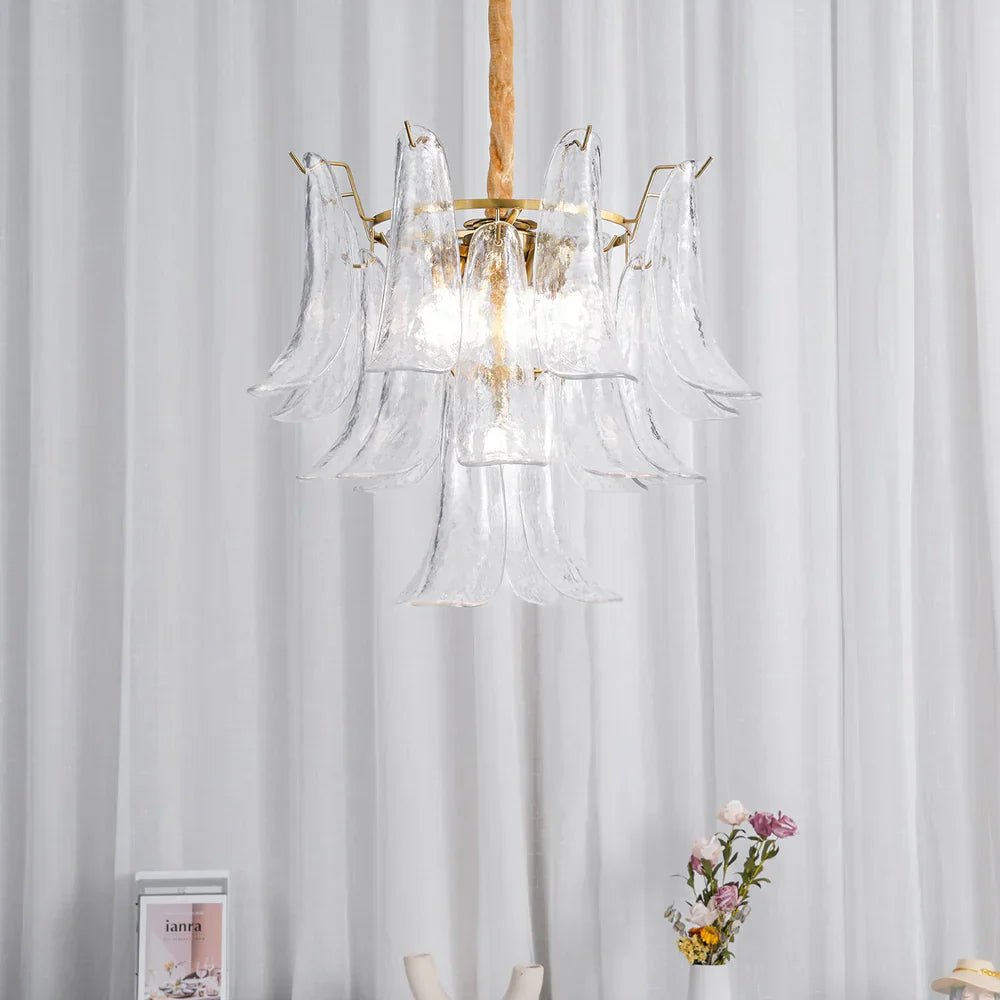 Murano Chandelier - 5 Layer D 76cm x H 78cm / ∅ 30″ x H 30.7″WhitePolished NickelBlushlighting