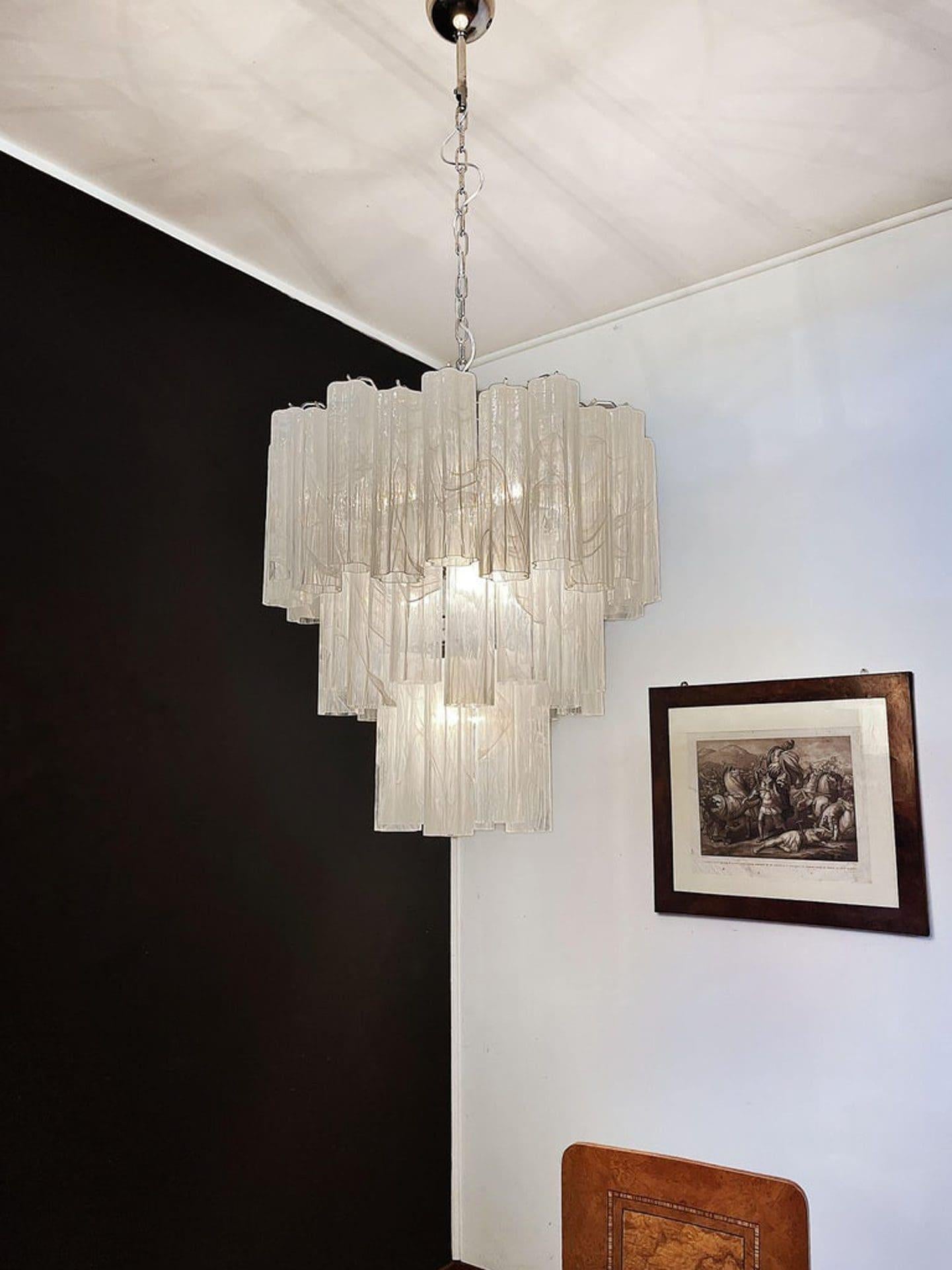 Murano Chandelier – 48 tubes – Alabaster White - Blushlighting