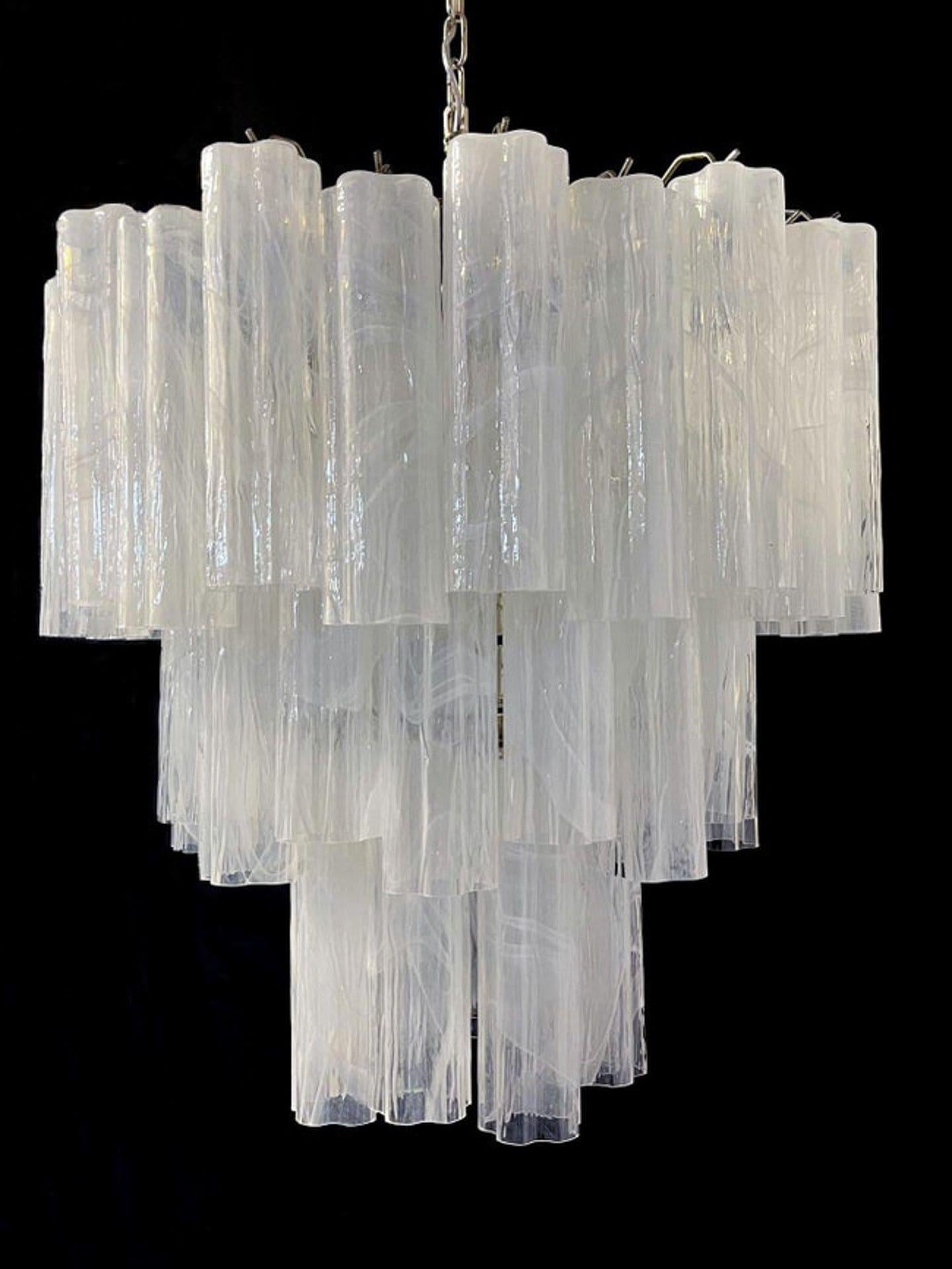 Murano Chandelier – 48 tubes – Alabaster White - Blushlighting
