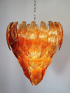 Murano Chandelier – 52 Felci glass leaves – Amber - Blushlighting