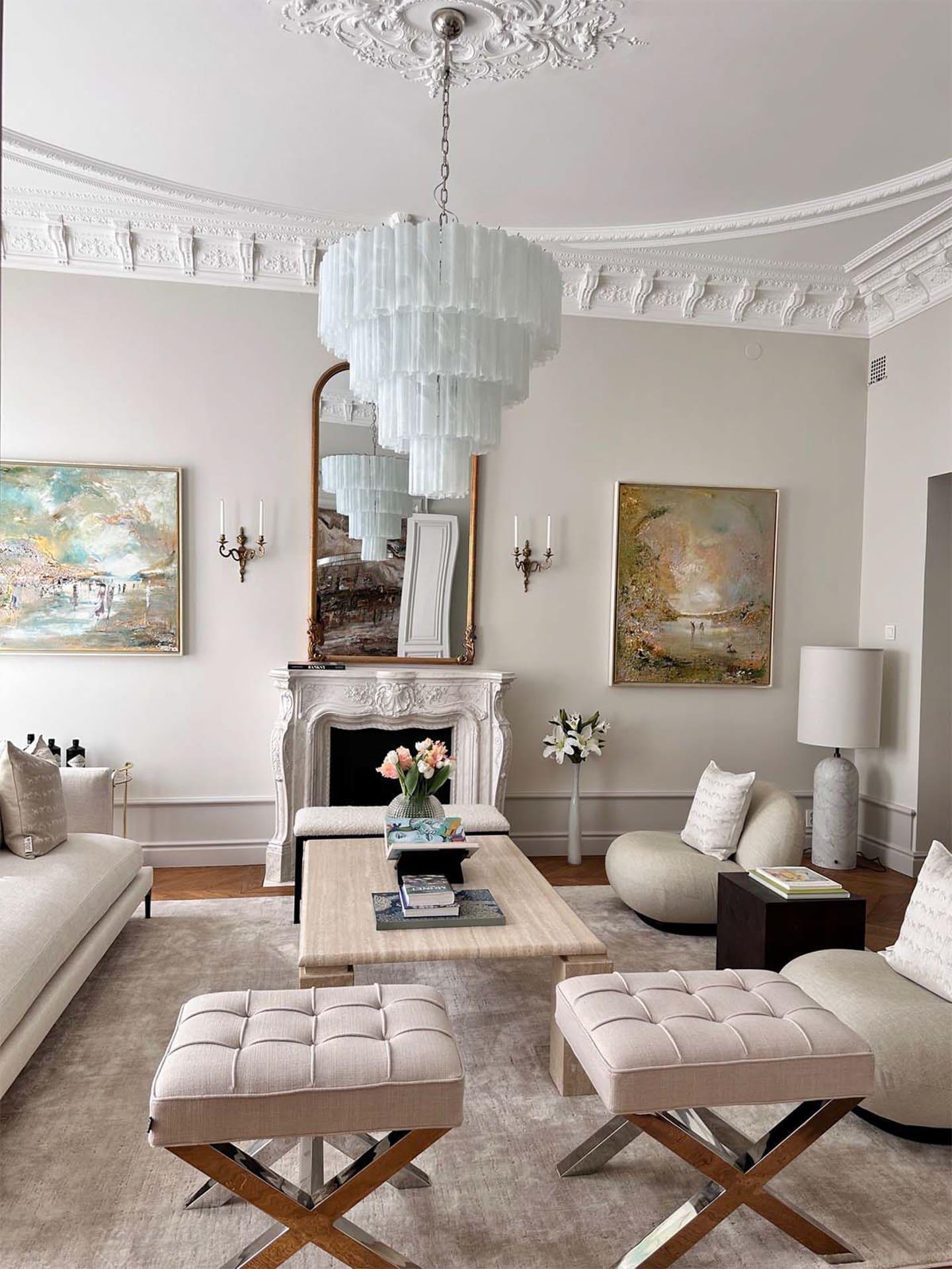 Murano Chandelier – 78 tubes – Alabaster white-Blushlighting