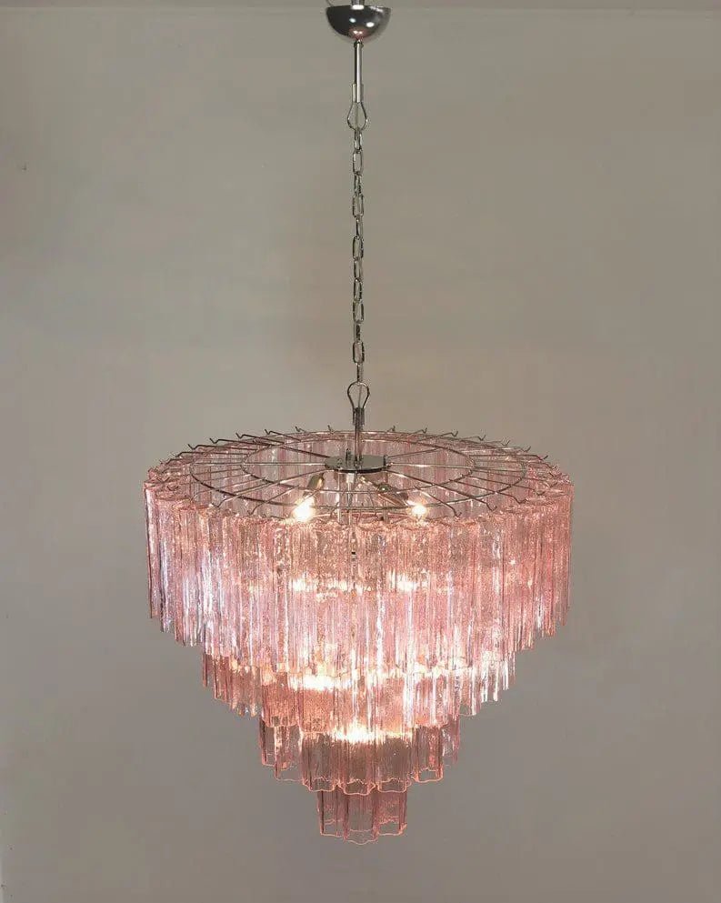Murano Chandelier – 78 tubes – Pink - BrassBlushlighting