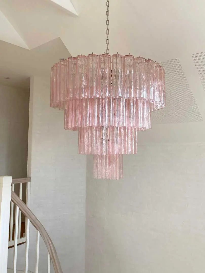 Murano Chandelier – 78 tubes – Pink - BrassBlushlighting