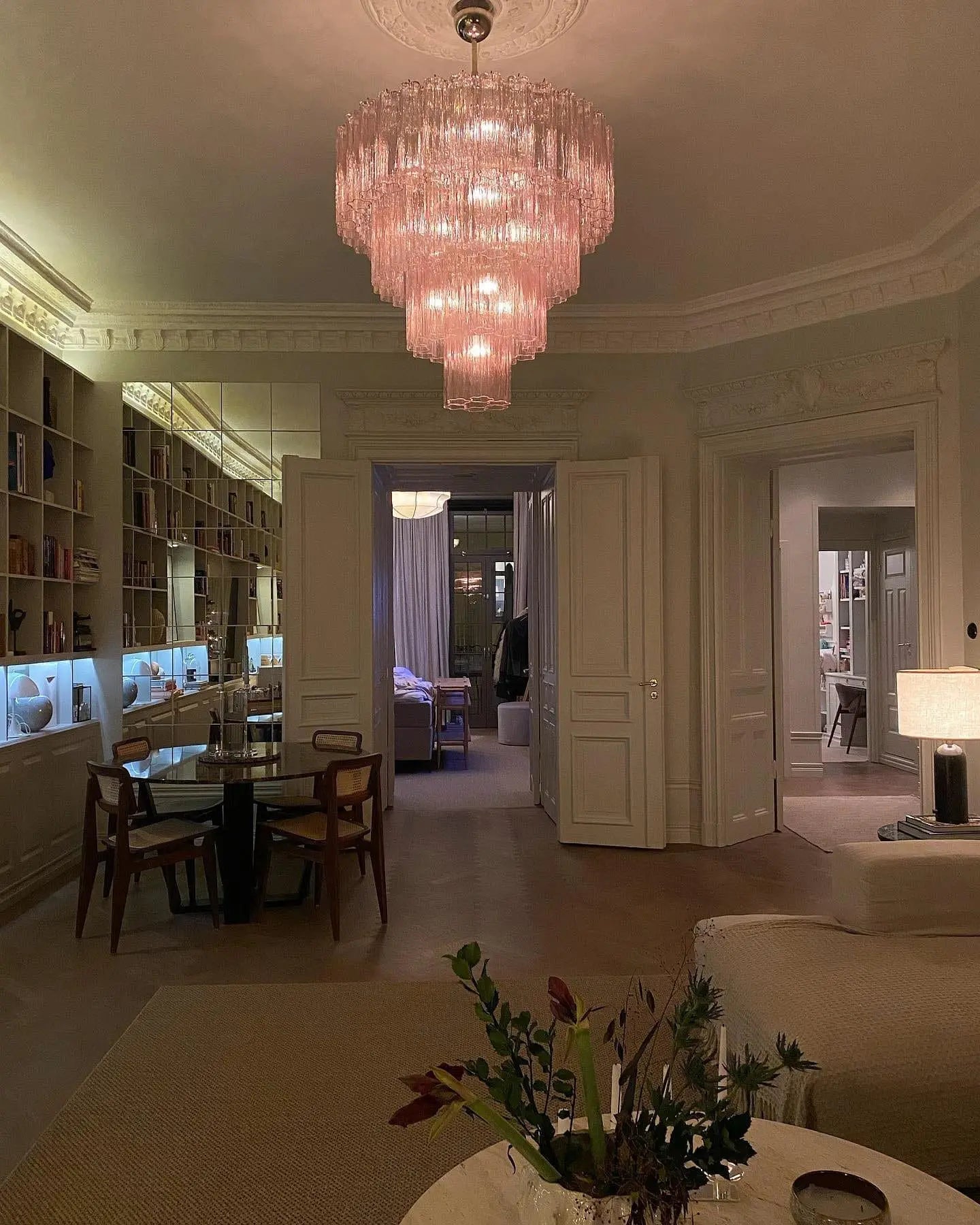 Murano Chandelier – 78 tubes – Pink - BrassBlushlighting