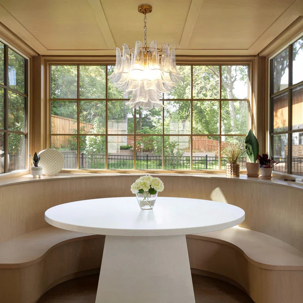Murano Chandelier - 5 Layer D 76cm x H 78cm / ∅ 30″ x H 30.7″WhitePolished NickelBlushlighting