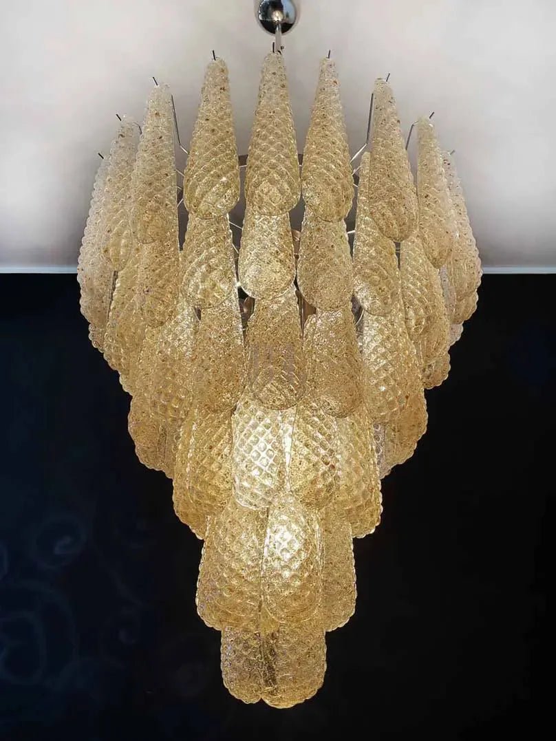 Murano Chandelier – Drop - Amber - Blushlighting