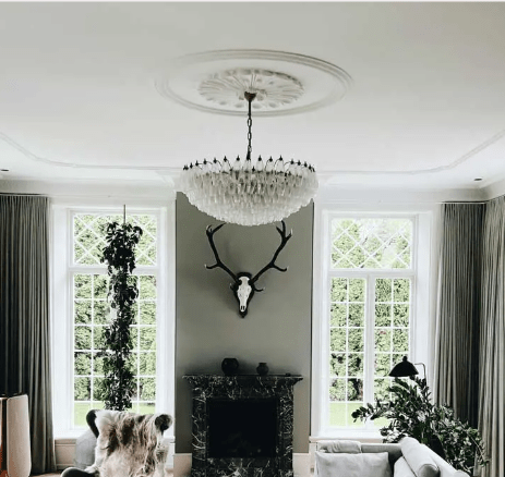 Murano Chandelier – Poliedri – 185 glass – White Alabaster - Blushlighting
