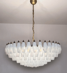 Murano Chandelier – Poliedri – 185 glass – White Alabaster - Blushlighting