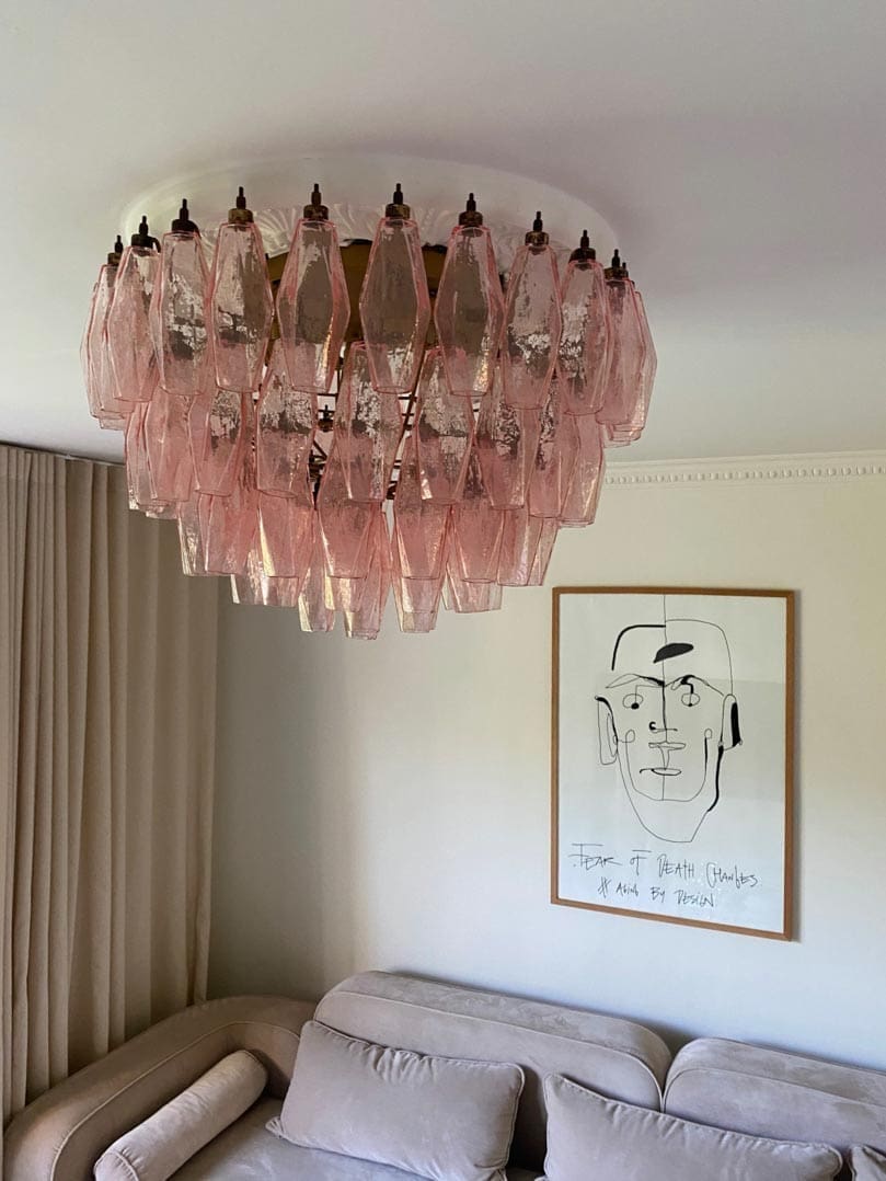Murano Chandelier – Poliedri – 84 glasses - PinkBlushlighting