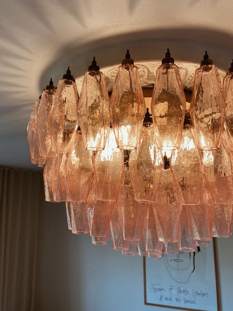 Murano Chandelier – Poliedri – 84 glasses - PinkBlushlighting
