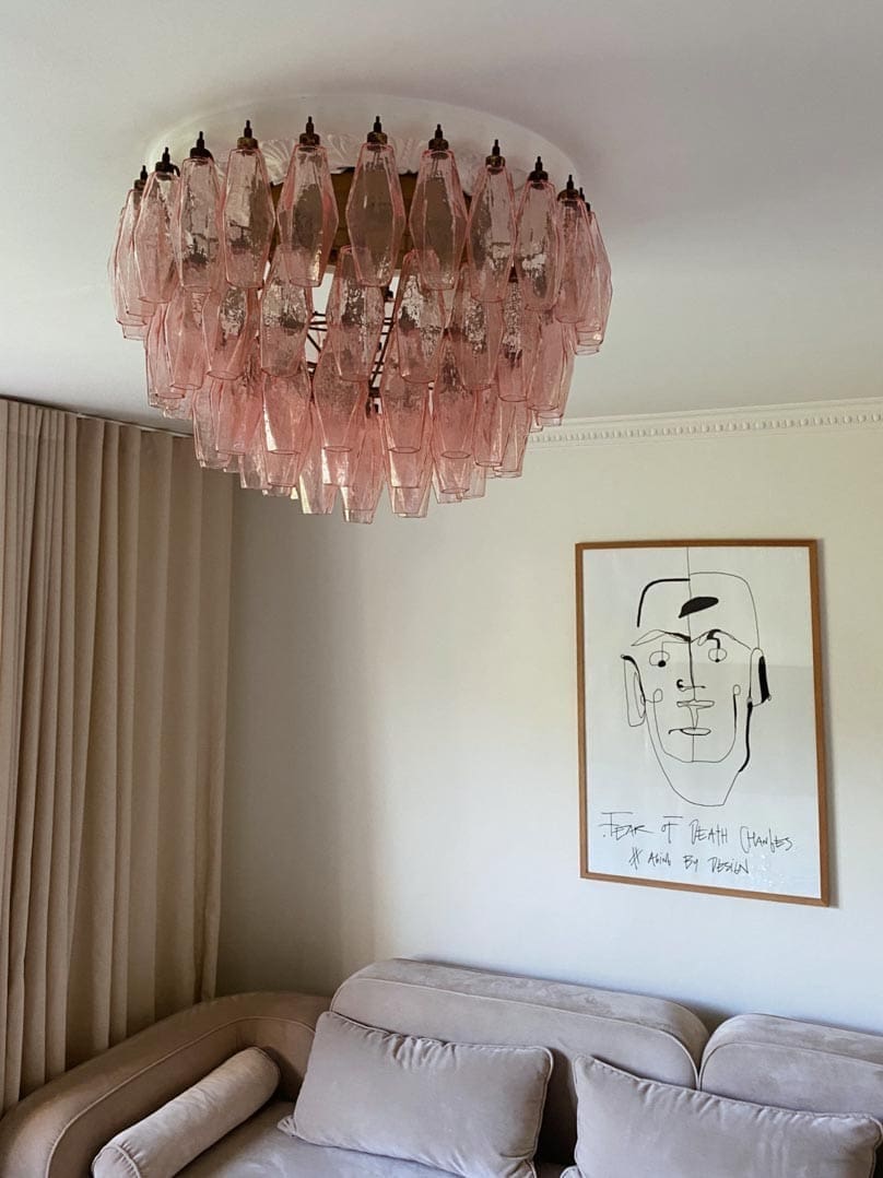 Murano Chandelier – Poliedri – 84 glasses - PinkBlushlighting