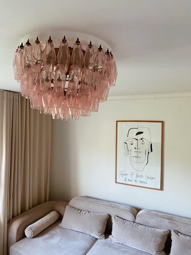 Murano Chandelier – Poliedri – 84 glasses - PinkBlushlighting