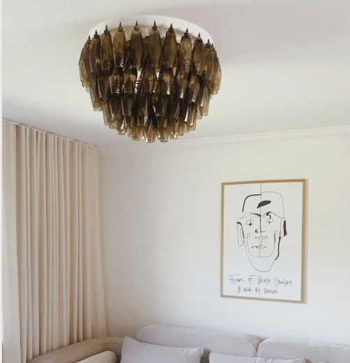 Murano Chandelier – Poliedri – 84 glasses – Dark smoked - Blushlighting