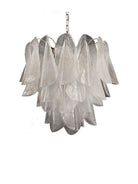 Murano Chandelier – Rondini – 41 glass leaves – Transparent - NickelBlushlighting