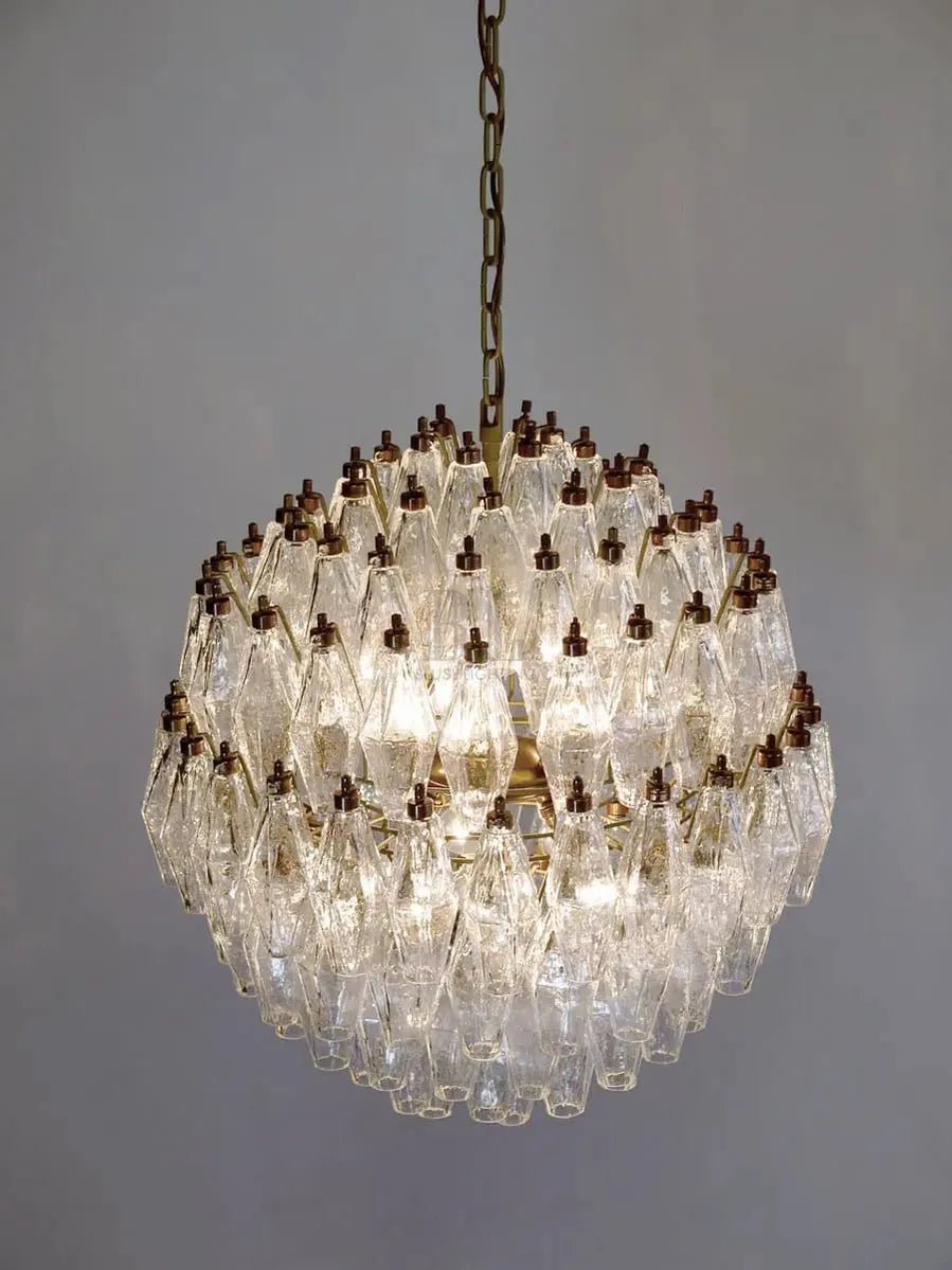 Murano Chandelier – Transparent - NickelBlushlighting