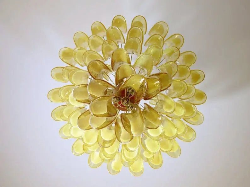 Murano Glass Chandelier – Caramel - BrassBlushlighting
