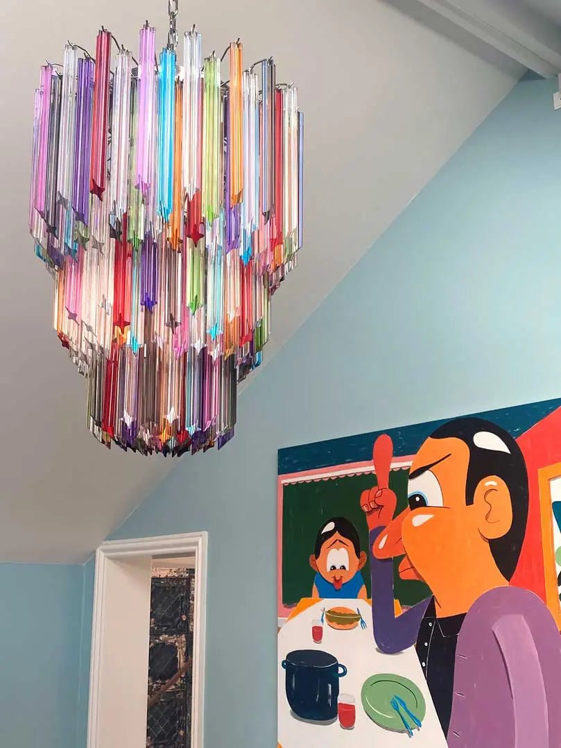 Murano Glass Chandelier – Multi - NickelBlushlighting