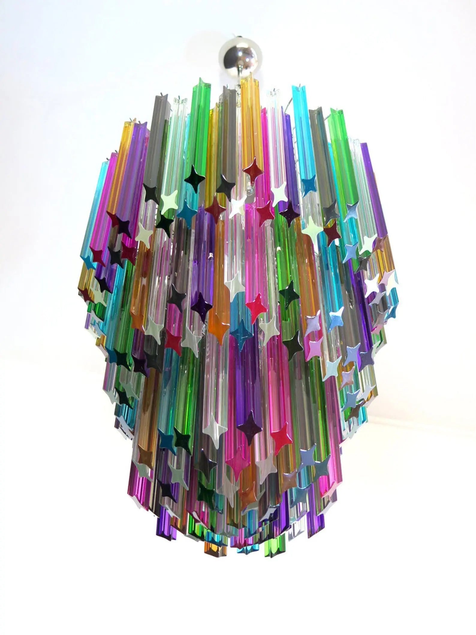 Murano Glass Chandelier – Multi - NickelBlushlighting