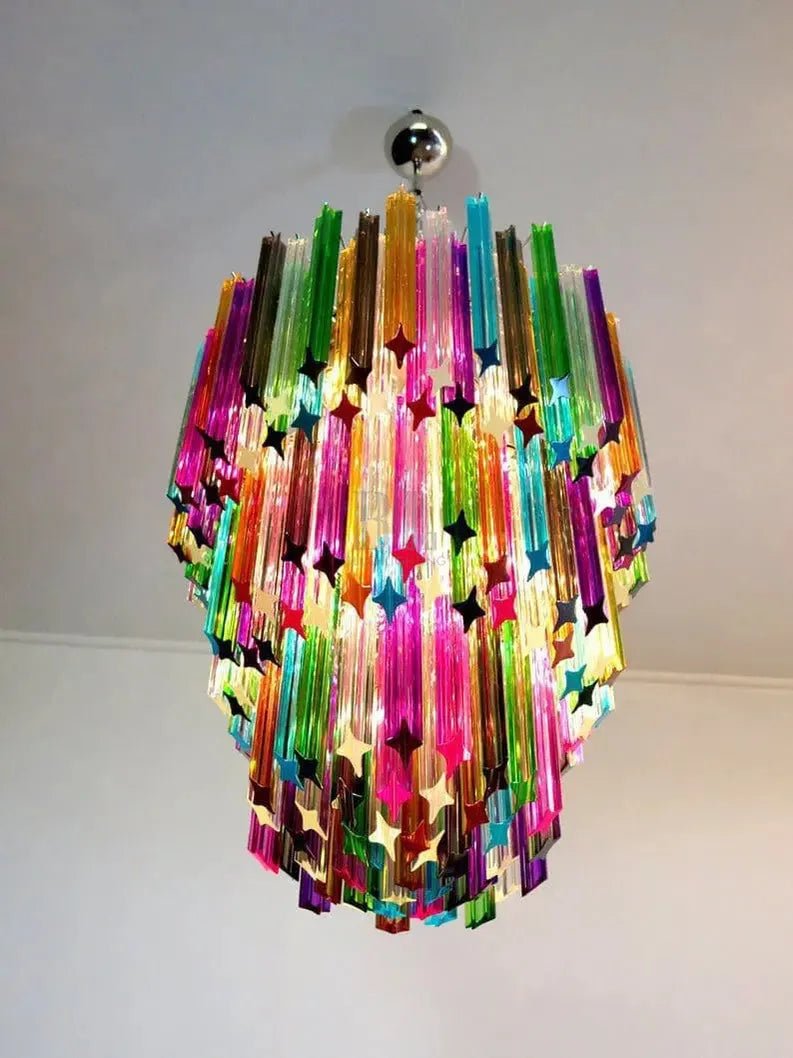Murano Glass Chandelier – Multi - NickelBlushlighting