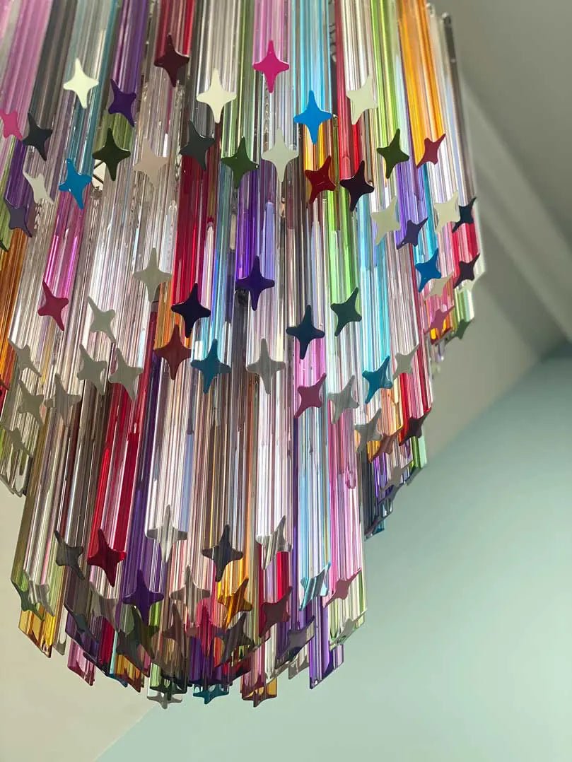 Murano Glass Chandelier – Multi - NickelBlushlighting