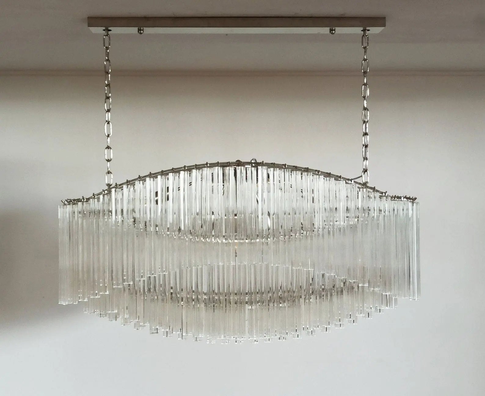 Murano Glass Chandelier – Pagoda – 292 prisms – Transparent - NickelBlushlighting