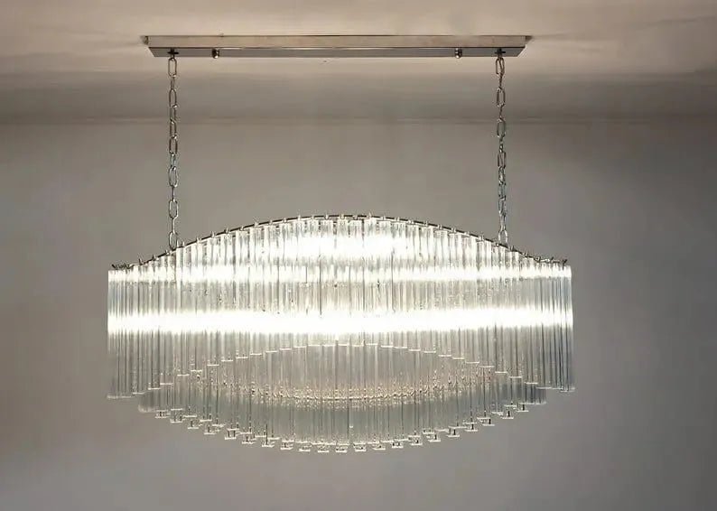 Murano Glass Chandelier – Pagoda – 292 prisms – Transparent - NickelBlushlighting
