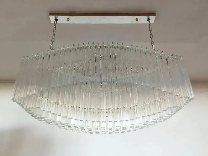 Murano Glass Chandelier – Pagoda – 292 prisms – Transparent - NickelBlushlighting