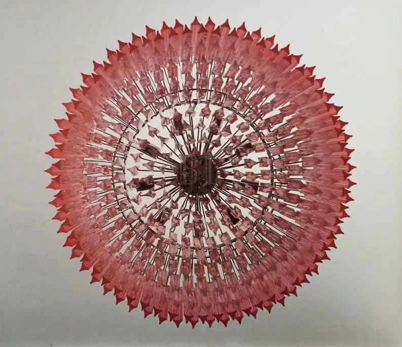Murano Glass Chandelier – Pink - NickelBlushlighting