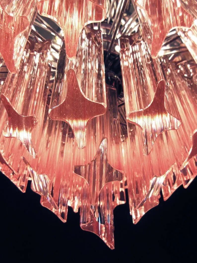 Murano Glass Chandelier – Pink - BrassBlushlighting