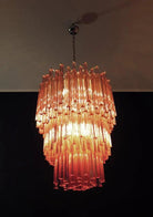Murano Glass Chandelier - Pink - BrassBlushlighting