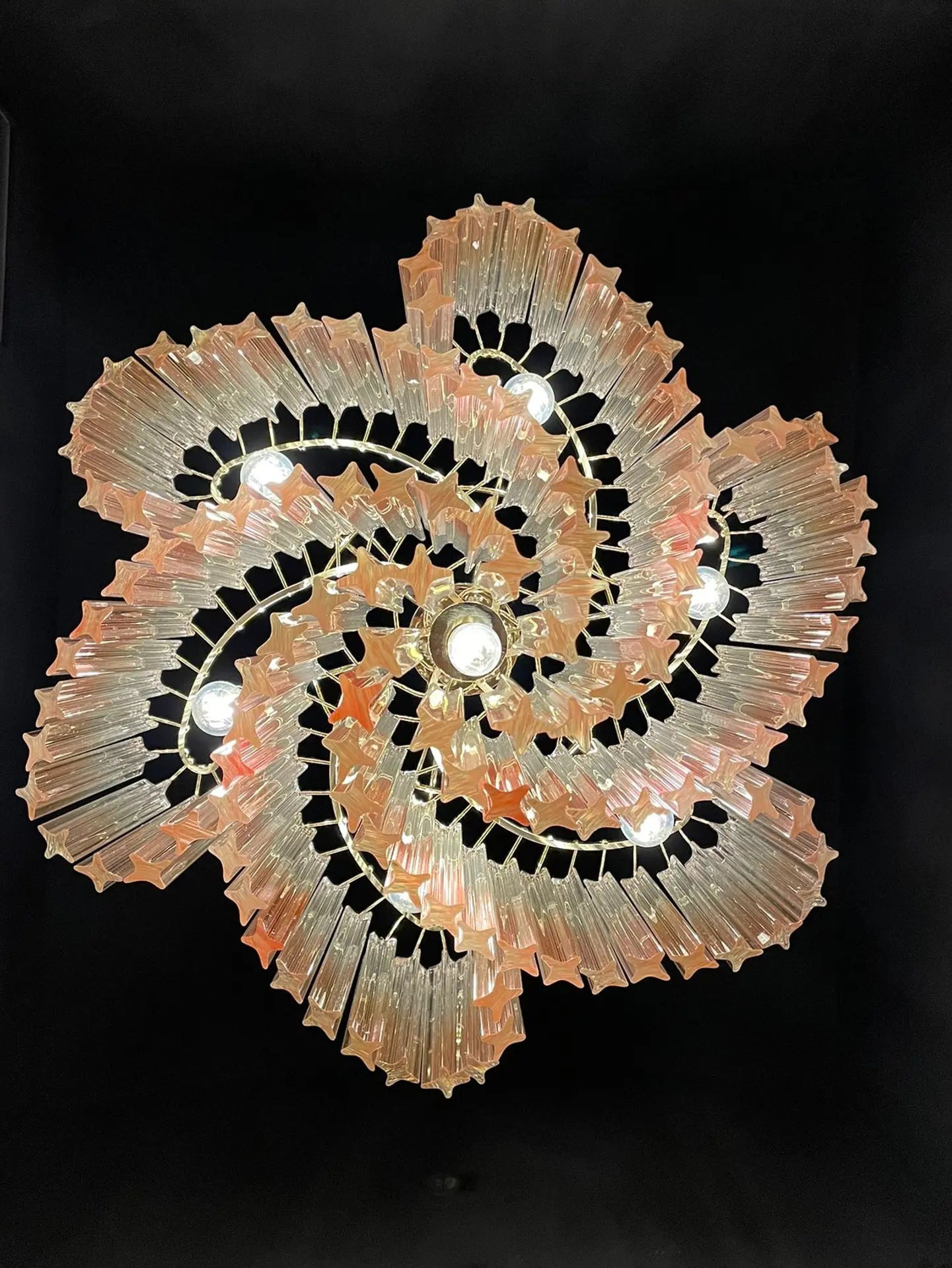 Murano Glass Chandelier- Pink - Blushlighting