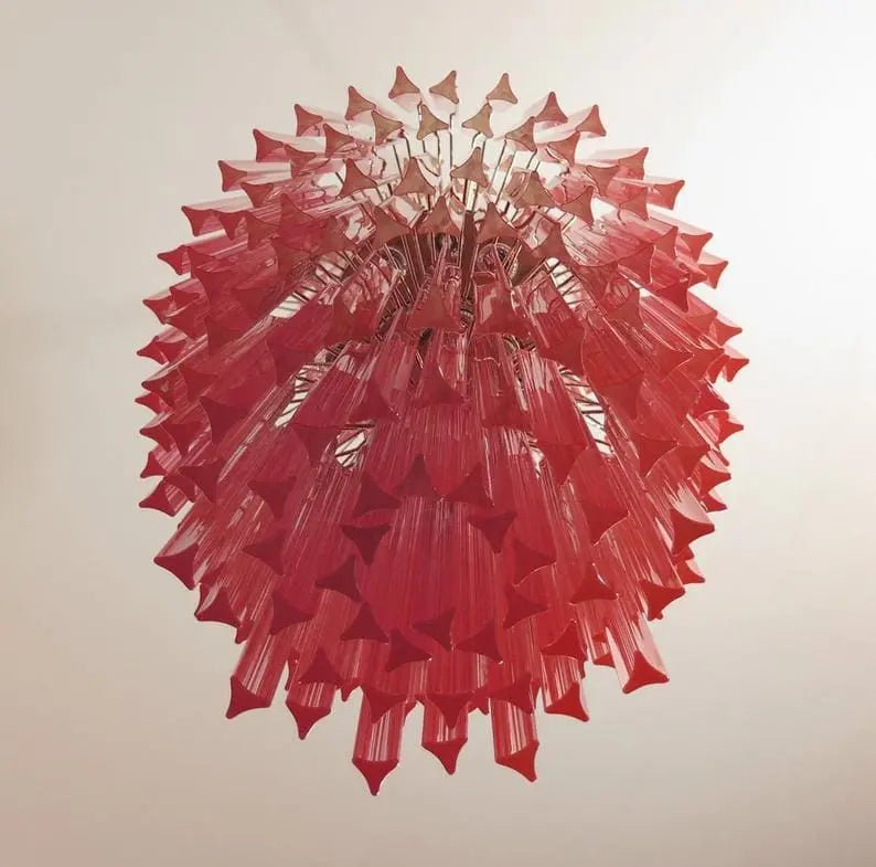 Murano Glass Chandelier – Pink - NickelBlushlighting