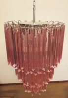 Murano Glass Chandelier - Pink - BrassBlushlighting